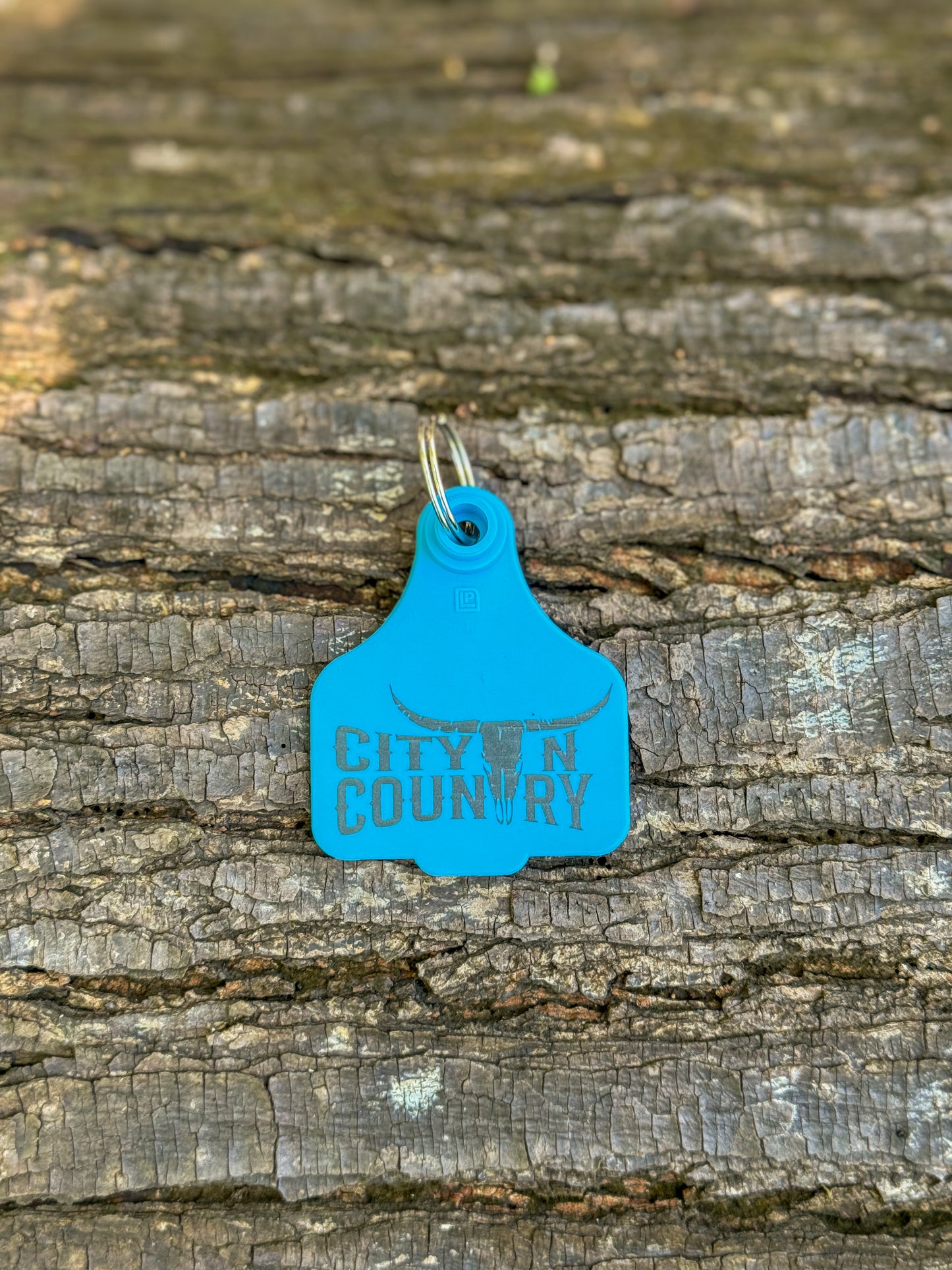 CITY N COUNTRY CATTLE TAG - AQUA