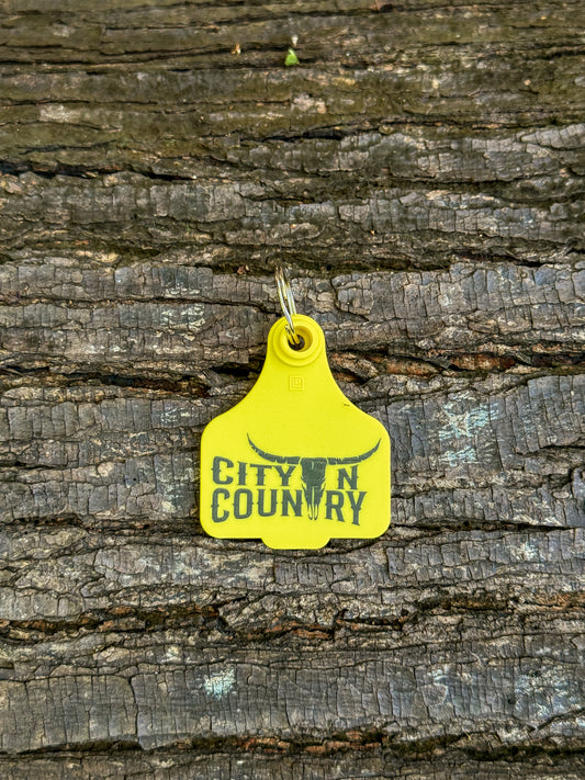 CITY N COUNTRY CATTLE TAG - YELLOW