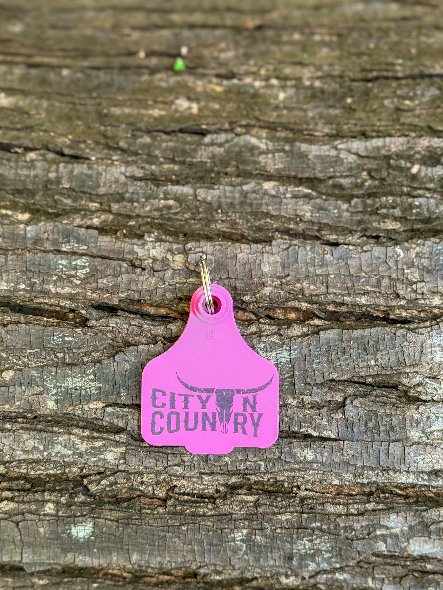 CITY N COUNTRY CATTLE TAG - PINK