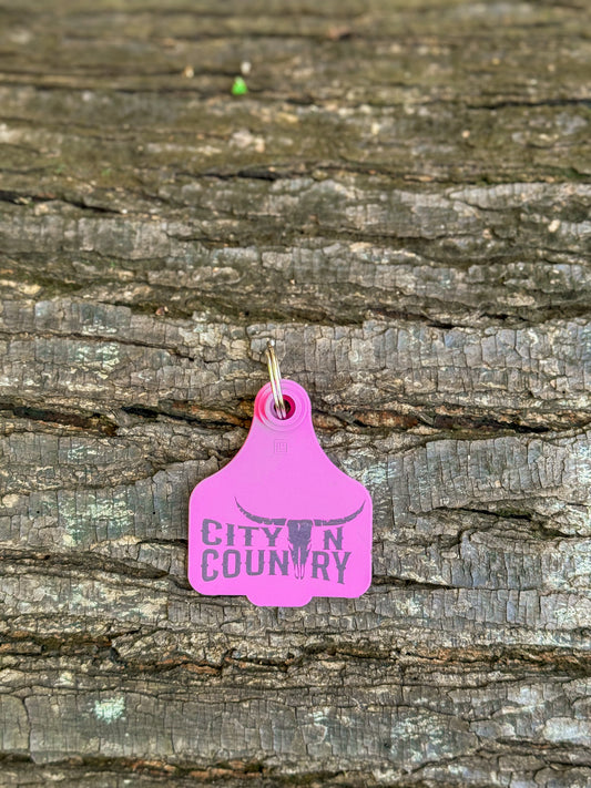 CNC - CITY N COUNTRY CATTLE TAG - PINK - City N Country