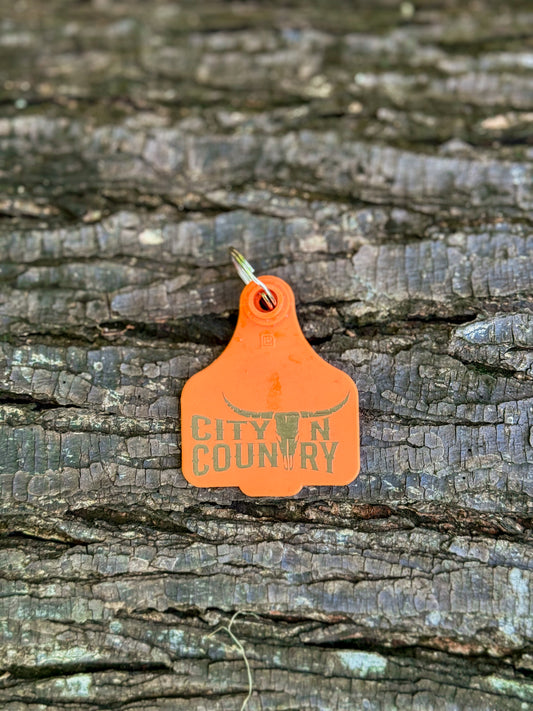 CNC - CITY N COUNTRY CATTLE TAG - ORANGE - City N Country