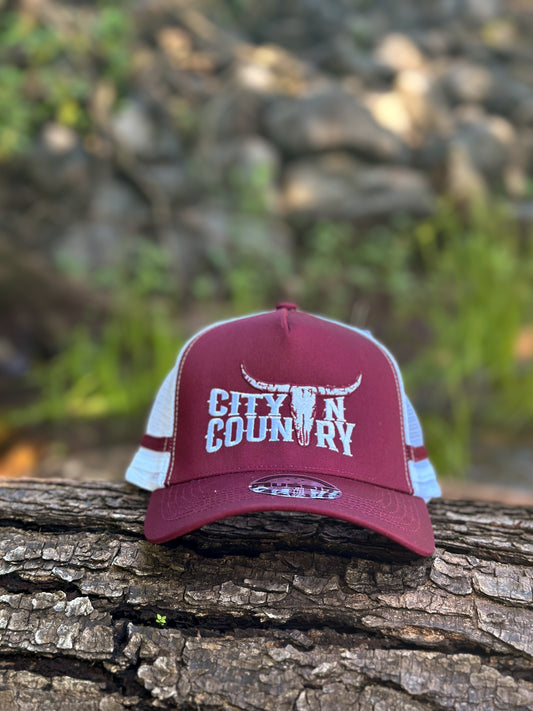 CNC - City N Country Cap - Maroon/White - City N Country