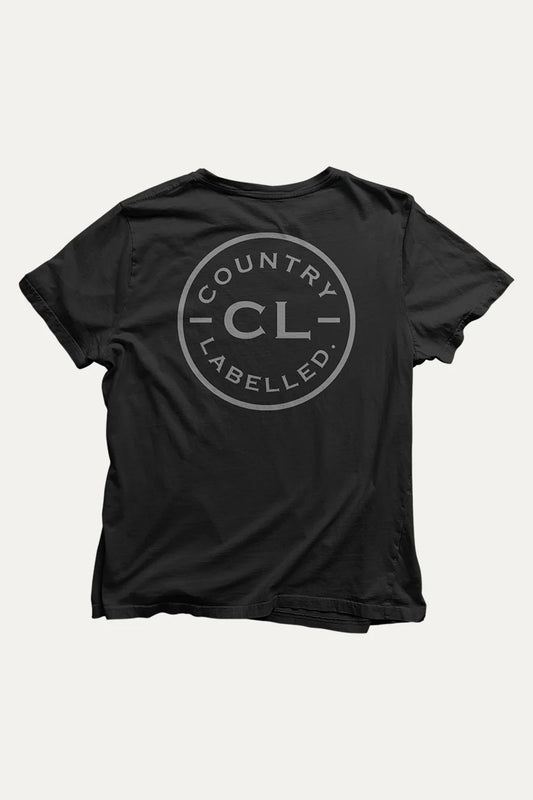 Country Labelled - Kids Classic Signature CL T Shirt - Black - Grey Logo