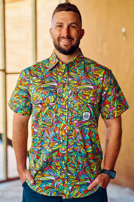Trademutt - Work Shirt - Mens - Half Button Short Sleeve Work Shirt - Bonza