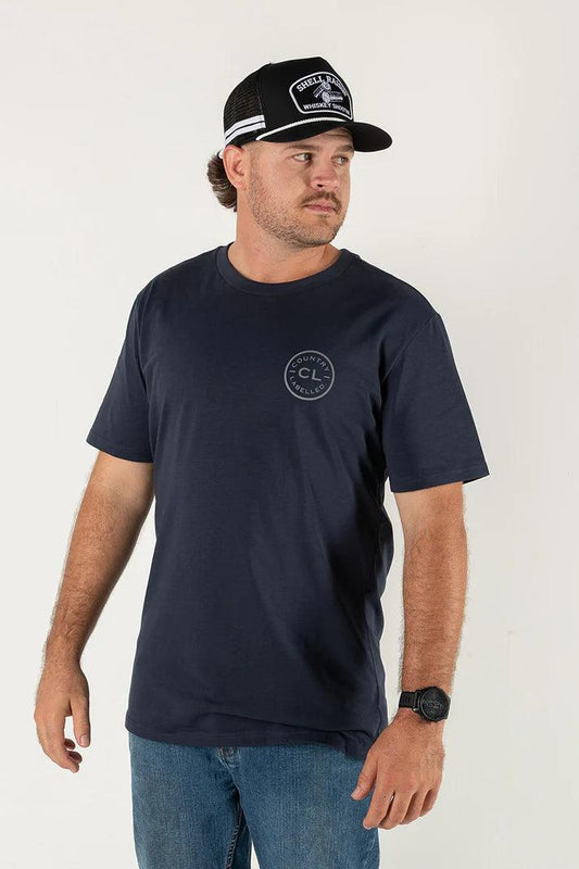 Country Labelled - SIGNATURE T-SHIRT - NAVY (GREY LOGO) - City N Country