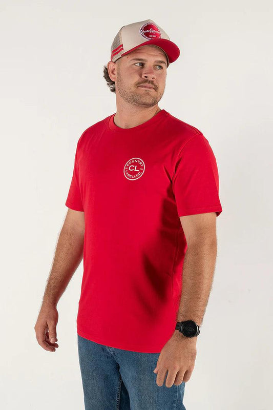 Country Labelled - SIGNATURE T-SHIRT - RED (WHITE LOGO) - City N Country