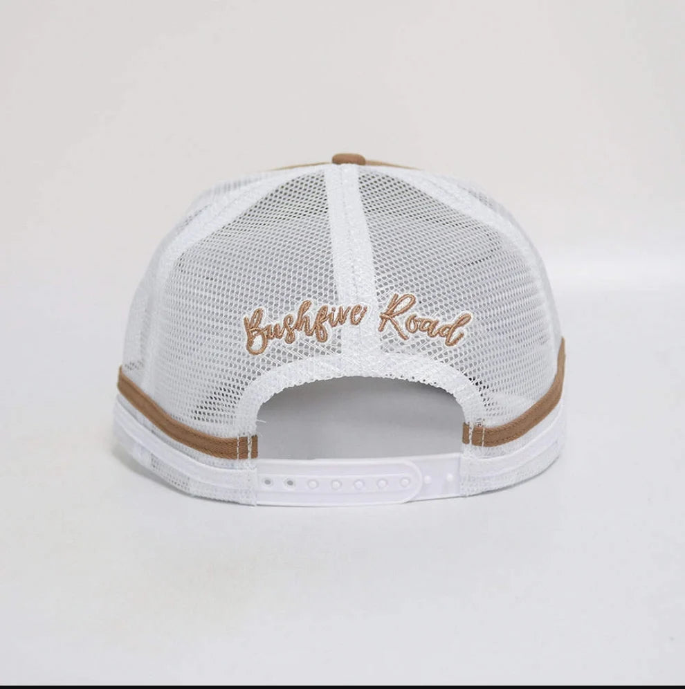 BUSHFIRE ROAD - BEIGE COW PRINT TRUCKER CAP