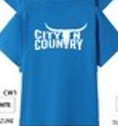 CNC - CITY N COUNTRY - YOUTH TEE-SHIRT - BLUE (WHITE LOGO)