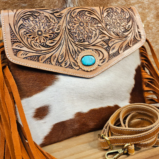 Bushfire Road - Handbag - Calamity Cowhide Fringe
