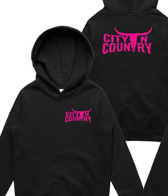 City N Country - CNC - Outerwear - Kids - Classic Hoodie - Black And Pink