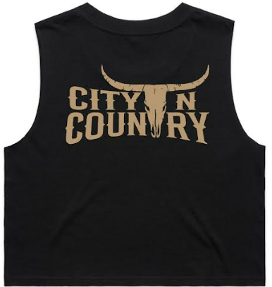 City N Country - CNC - Shirt - Cropped Muscle Tank - Black and Sand