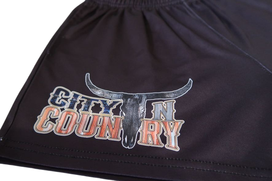 CNC ORIGINAL BLACK FOOTY SHORTS