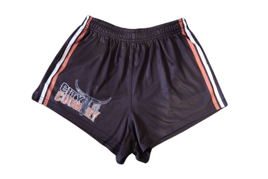 CNC ORIGINAL BLACK & RUST FOOTY SHORTS