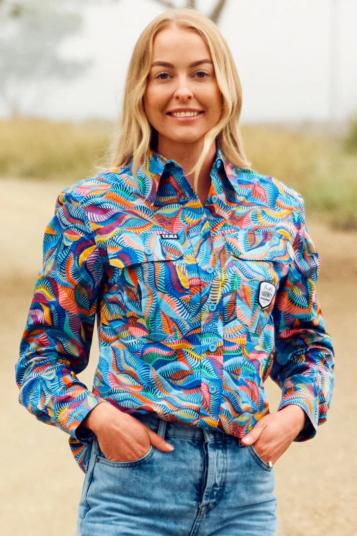 TRADEMUTT - WOMEN'S SNAZZY FULL BUTTON LONG SLEEVE WORK SHIRT - City N Country
