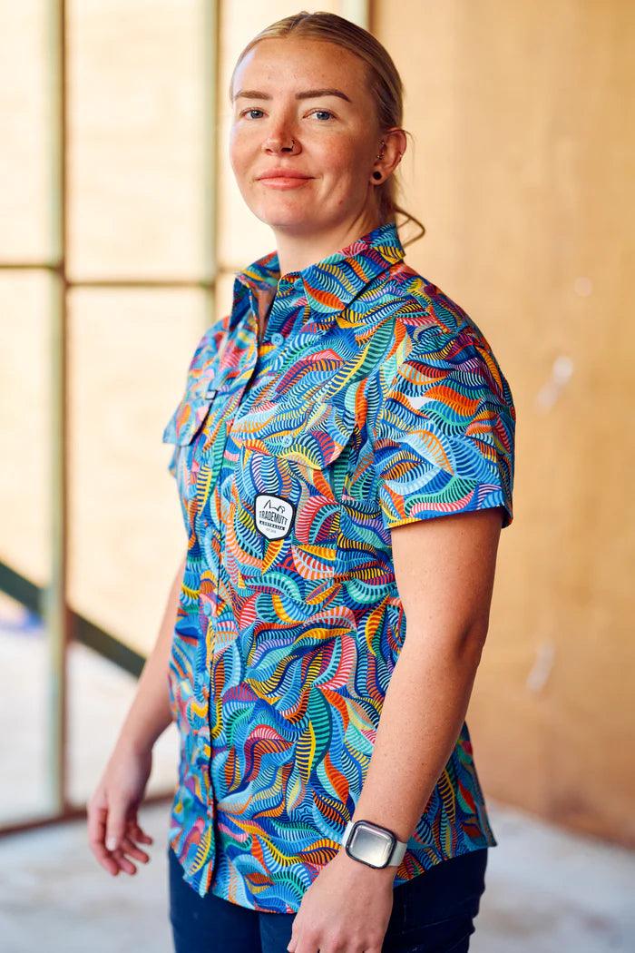 TRADEMUTT - WOMENS SNAZZY FULL BOTTON SHORT SLEEVE WORK SHIRT - City N Country