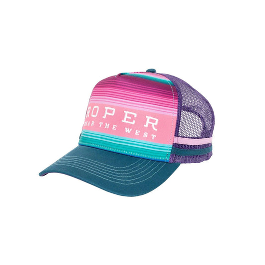 Roper Trucker Cap - Serape Pink/Blue - City and Country