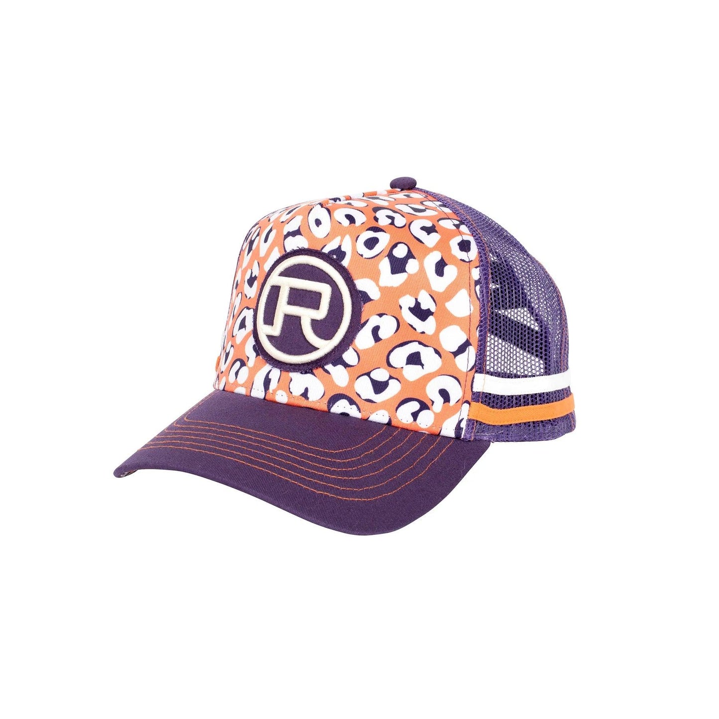 Roper Trucker Cap - Leopard Print Purple/Orange - City and Country