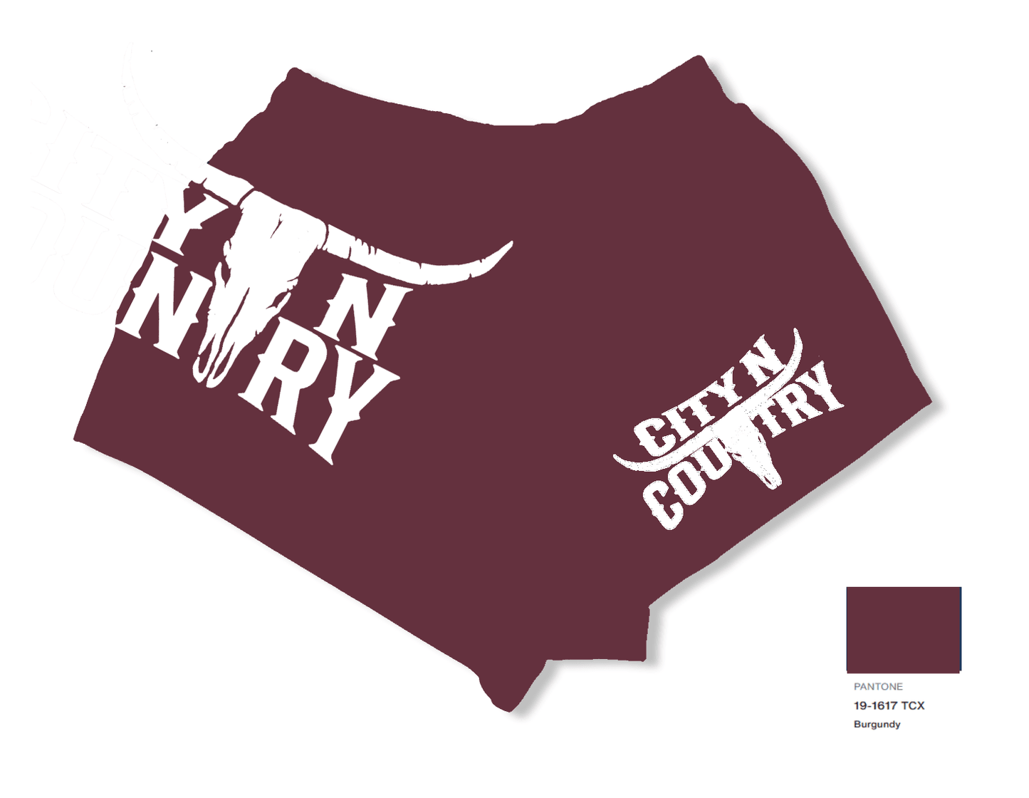 CNC - CLASSIC FOOTY SHORTS - MAROON & WHITE - City N Country