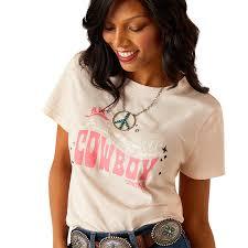 ARIAT - WMS ARIAT COWCOY SS T-SHIRT - PINK HEATHER - City N Country