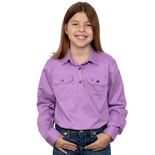 JC - Girl's - Kenzie - 1/2 Button - Orchid