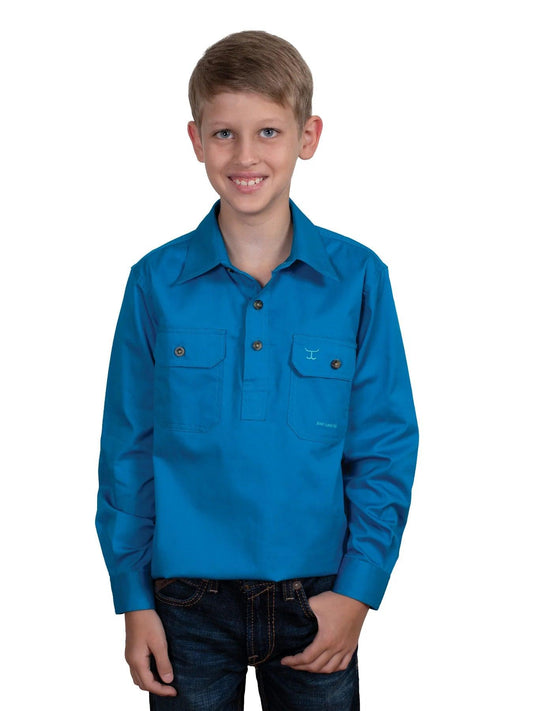 JC - Boy's - Lachlan - 1/2 Button - Blue Jewel - City N Country