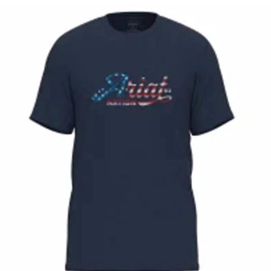 Ariat Kids Script Flag T Shirt - Navy Heather - City and Country