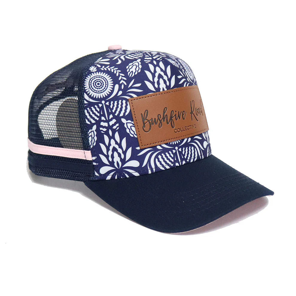 BR - NAVY FLORAL TRUCKER CAP