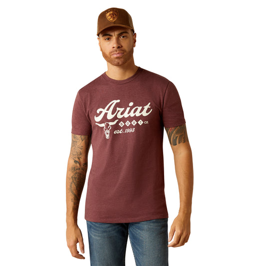 ARIAT - MEN'S ESTABLISHED BOOT CO TEE - MAROON HEATHER - City N Country