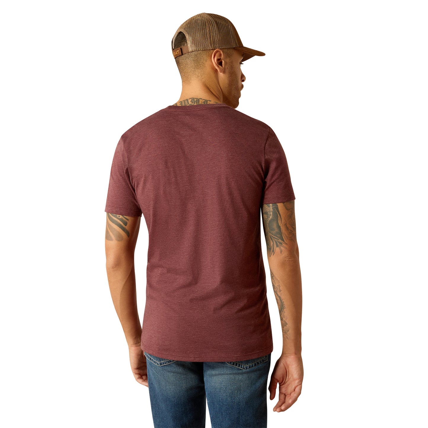 ARIAT - MEN'S ESTABLISHED BOOT CO TEE - MAROON HEATHER