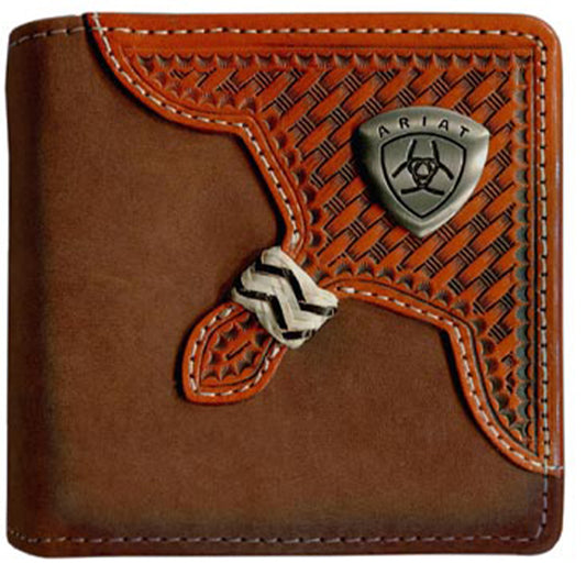 Ariat - Wallet - Bi Fold Basket Weaved Overlay Wallet - Leather