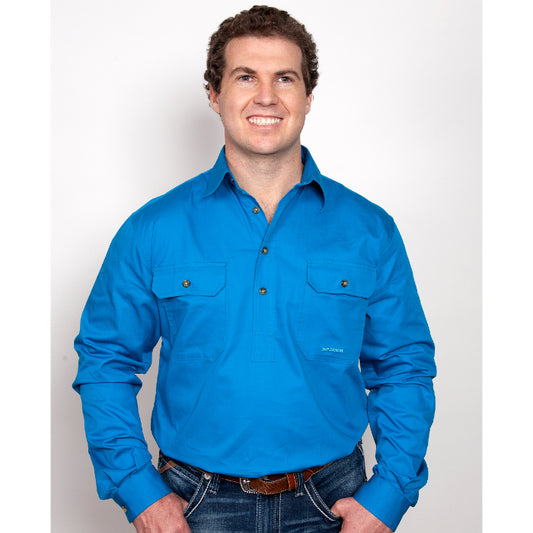 CAMERON - LONG SLEEVE WORKSHIRT - BLUE JEWEL