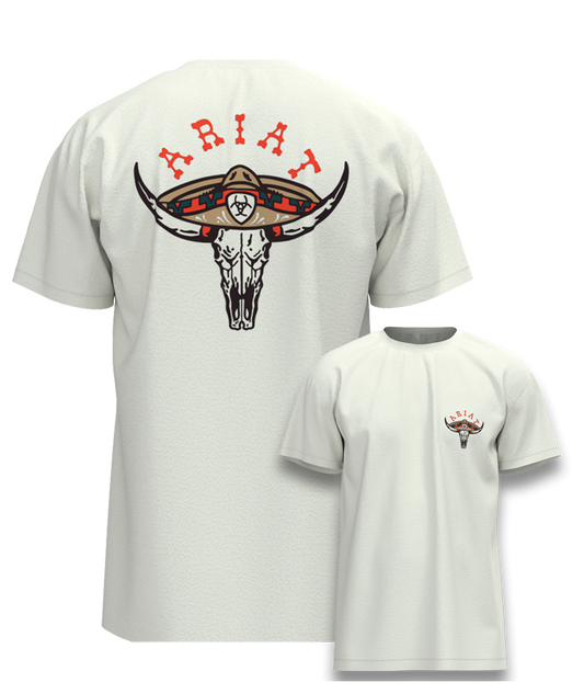 Ariat - Shirt - Mens - Mexicali Tee - Vintage White