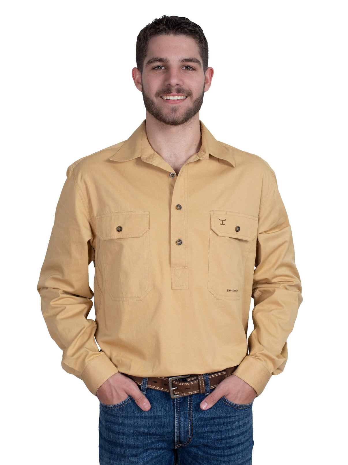 CAMERON - LONG SLEEVE WORKSHIRT - SAND - City N Country