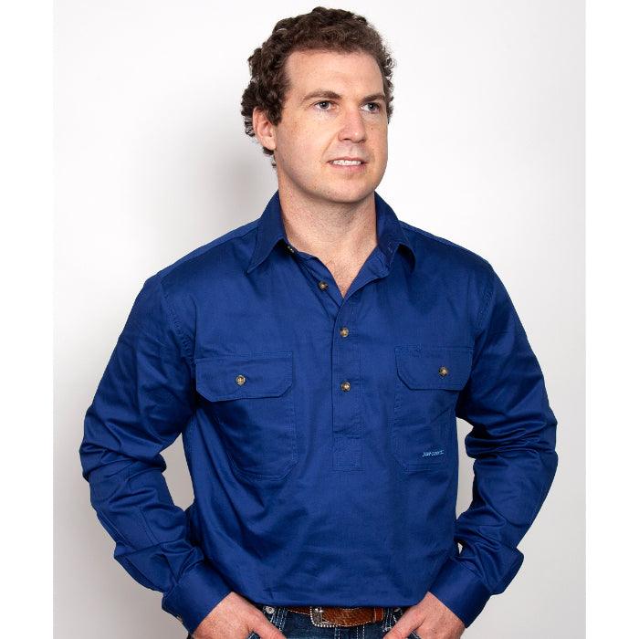 CAMERON - LONG SLEEVE WORKSHIRT - COLBALT - City N Country