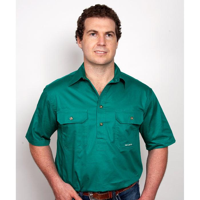 ADAM - SHORT SLEEVE WORKSHIRT - DARK GREEN - City N Country
