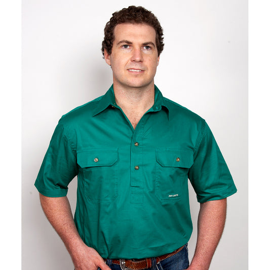 ADAM -  SHORT SLEEVE WORKSHIRT - DARK GREEN