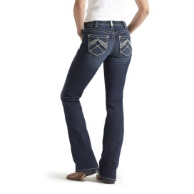 Ariat - Denim - Womens - Real Mid Rise Boot Cut Stretch Whipstitch Ocean