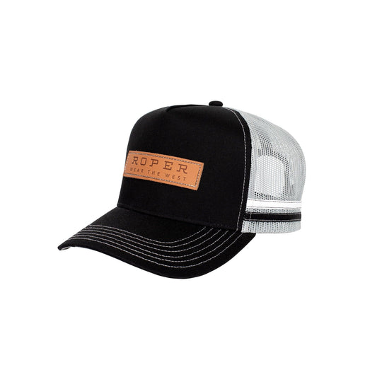 ROPER - TRUCKER CAP LEATHER PATCH - BLACK - City N Country