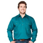 CAMERON - LONG SLEEVE WORKSHIRT - FOREST GREEN