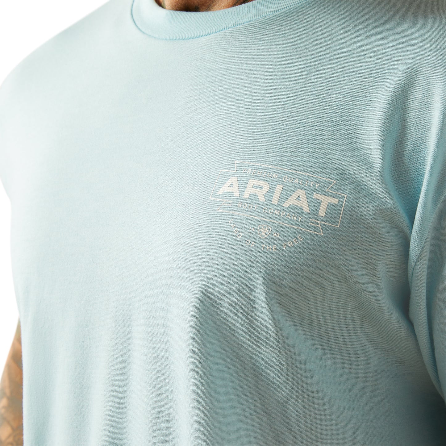 Ariat - Shirt - Mens - Southwest Simple Tee - Sky Blue Heather