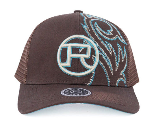 Roper - Cap - Trucker Cap - Brown And Turquoise Paisley