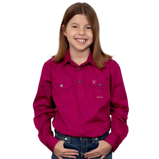 JC - Girl's - Kenzie - 1/2 Button - Magenta - City and Country