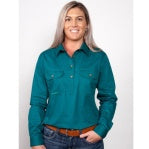 JC Women's - Jahna Workshirt - 1/2 Button - FOREST GREEN