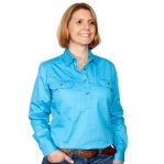 JC Women's - Jahna Workshirt - 1/2 Button - SKY