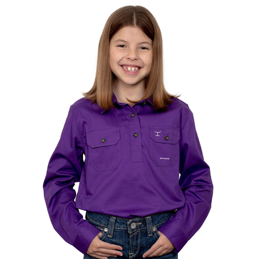 JC - Girl's - Kenzie - 1/2 Button - Purple - City N Country