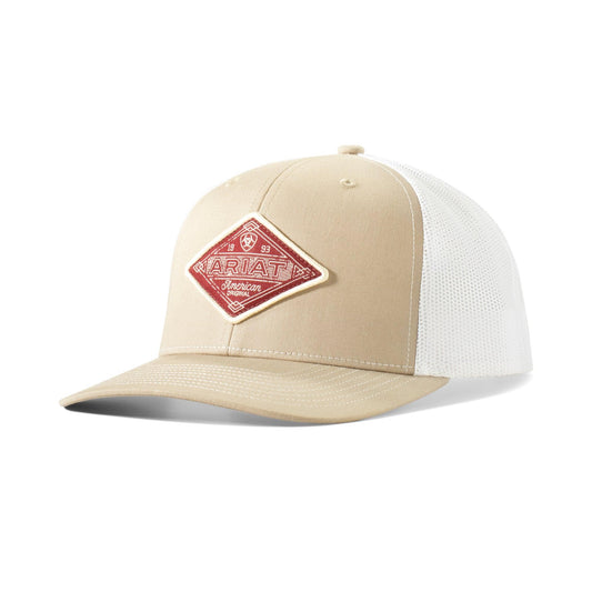 ARIAT - MENS CAP DIAMOND PATCH - CREAM - City and Country