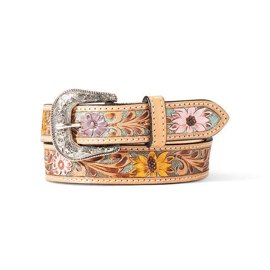 ARIAT - GIRLS SUNFLOWER DAISY HAND TOOLED BELT - City and Country