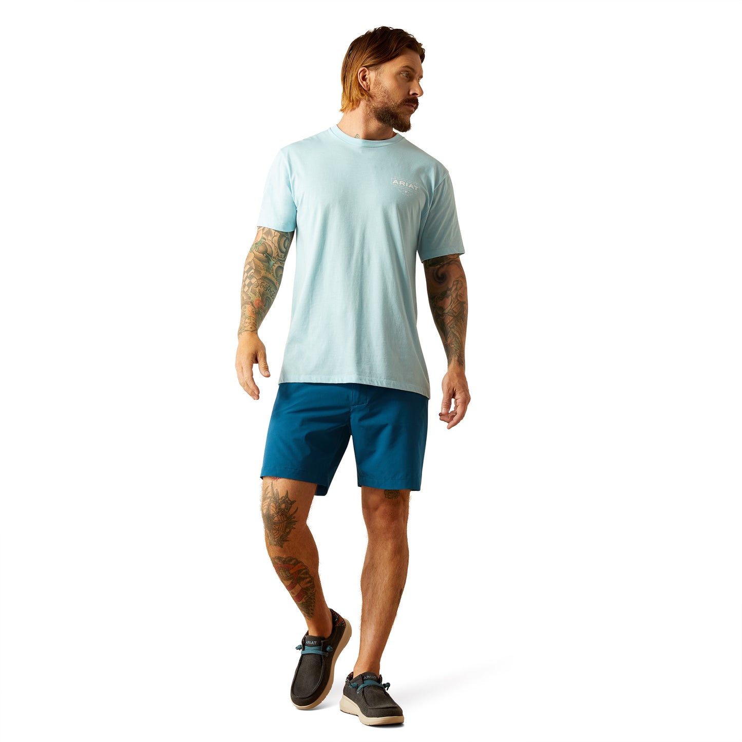 Ariat - Shirt - Mens - Southwest Simple Tee - Sky Blue Heather