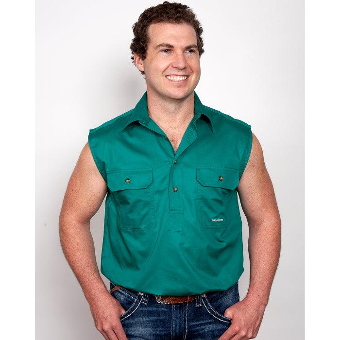 JACK - SLEEVELESS WORKSHIRT - DARK GREEN - City N Country