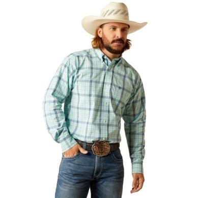 ARIAT - MENS PRO PETE LS SHIRT - BLUE TINT - City and Country